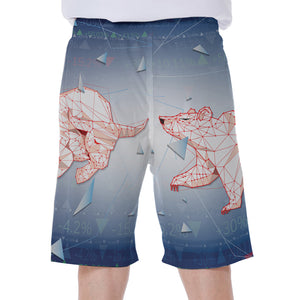 Bull And Bear Stock Market Print Men's Beach Shorts