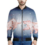 Bull And Bear Stock Market Print Men's Bomber Jacket