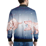 Bull And Bear Stock Market Print Men's Bomber Jacket