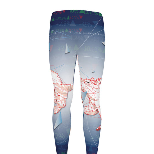 Bull And Bear Stock Market Print Men's leggings