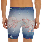 Bull And Bear Stock Market Print Men's Long Boxer Briefs