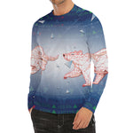Bull And Bear Stock Market Print Men's Long Sleeve Rash Guard