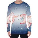 Bull And Bear Stock Market Print Men's Long Sleeve T-Shirt