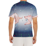 Bull And Bear Stock Market Print Men's Short Sleeve Rash Guard