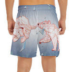 Bull And Bear Stock Market Print Men's Split Running Shorts