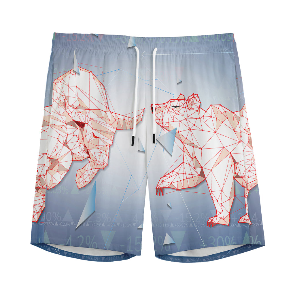 Bull And Bear Stock Market Print Men's Sports Shorts