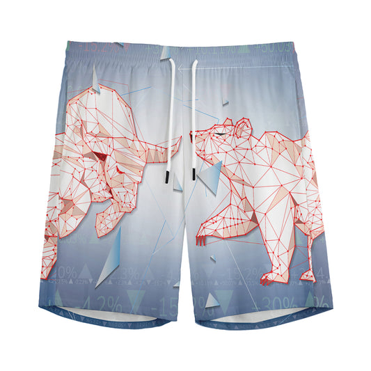 Bull And Bear Stock Market Print Men's Sports Shorts
