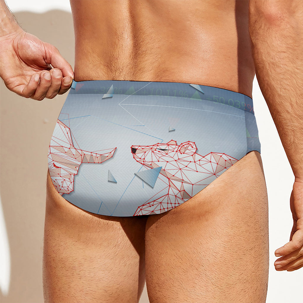 Bull And Bear Stock Market Print Men's Swim Briefs