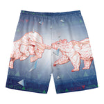 Bull And Bear Stock Market Print Men's Swim Trunks