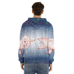 Bull And Bear Stock Market Print Men's Velvet Pullover Hoodie