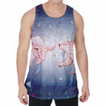 Bull And Bear Stock Market Print Men's Velvet Tank Top