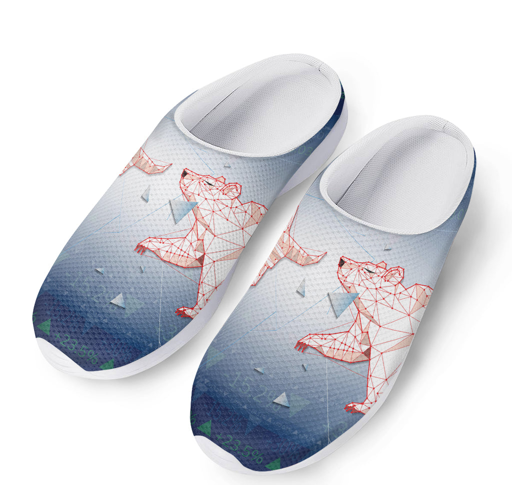 Bull And Bear Stock Market Print Mesh Casual Shoes
