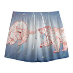 Bull And Bear Stock Market Print Mesh Shorts