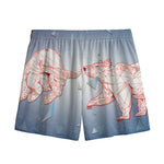 Bull And Bear Stock Market Print Mesh Shorts