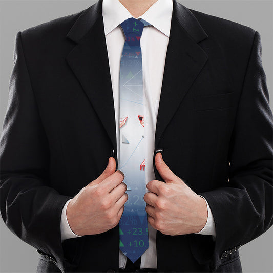 Bull And Bear Stock Market Print Necktie