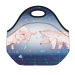 Bull And Bear Stock Market Print Neoprene Lunch Bag