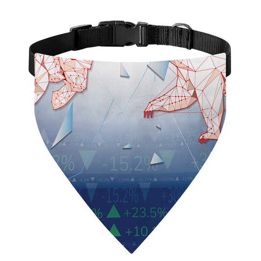 Bull And Bear Stock Market Print Over The Collar Dog Bandana