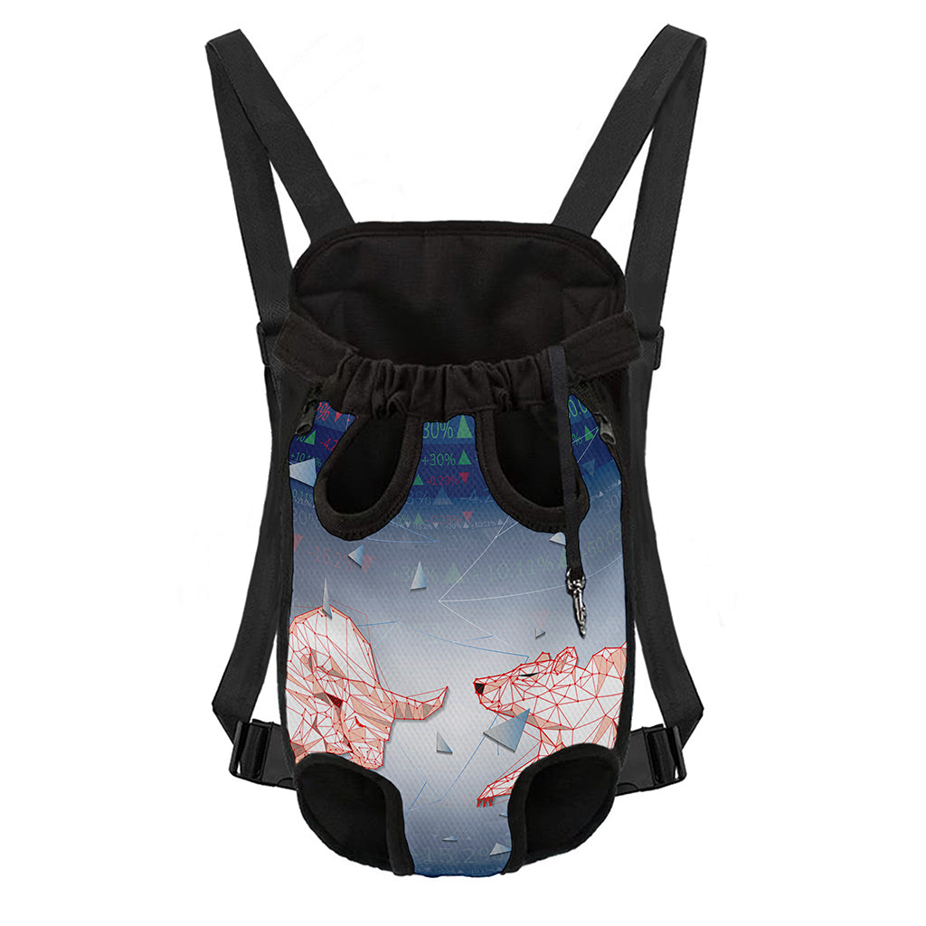 Bull And Bear Stock Market Print Pet Carrier Backpack