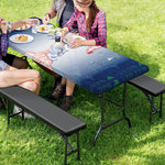 Bull And Bear Stock Market Print Picnic Table Cover