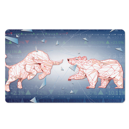 Bull And Bear Stock Market Print Polyester Doormat