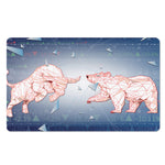 Bull And Bear Stock Market Print Polyester Doormat