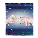 Bull And Bear Stock Market Print Polyester Shower Curtain
