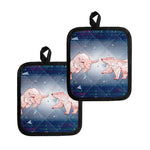 Bull And Bear Stock Market Print Pot Holders