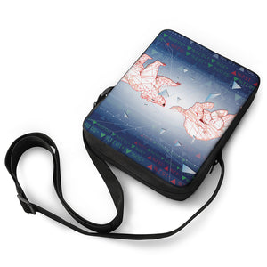 Bull And Bear Stock Market Print Rectangular Crossbody Bag