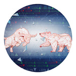 Bull And Bear Stock Market Print Round Blanket