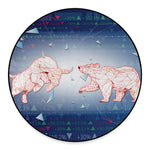 Bull And Bear Stock Market Print Round Floor Mat