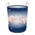 Bull And Bear Stock Market Print Round Laundry Basket