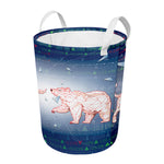 Bull And Bear Stock Market Print Round Laundry Basket