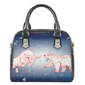 Bull And Bear Stock Market Print Shoulder Handbag