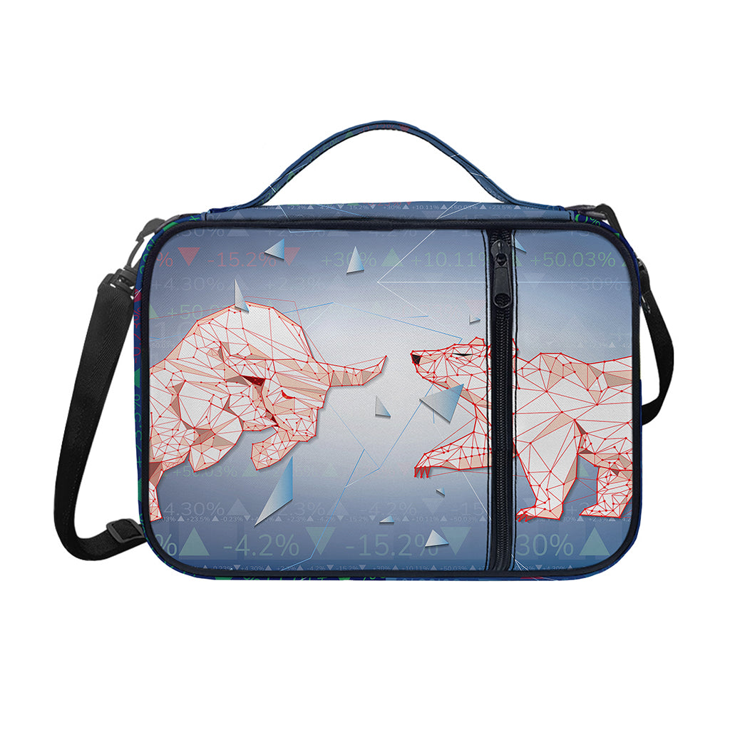 Bull And Bear Stock Market Print Shoulder Strap Bible Bag