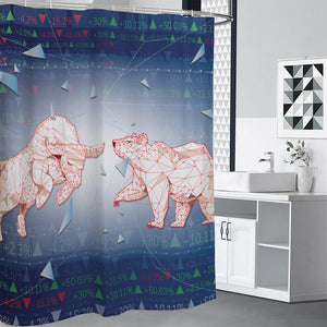 Bull And Bear Stock Market Print Shower Curtain