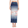 Bull And Bear Stock Market Print Side Slit Maxi Skirt