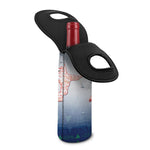 Bull And Bear Stock Market Print Single Neoprene Wine Tote