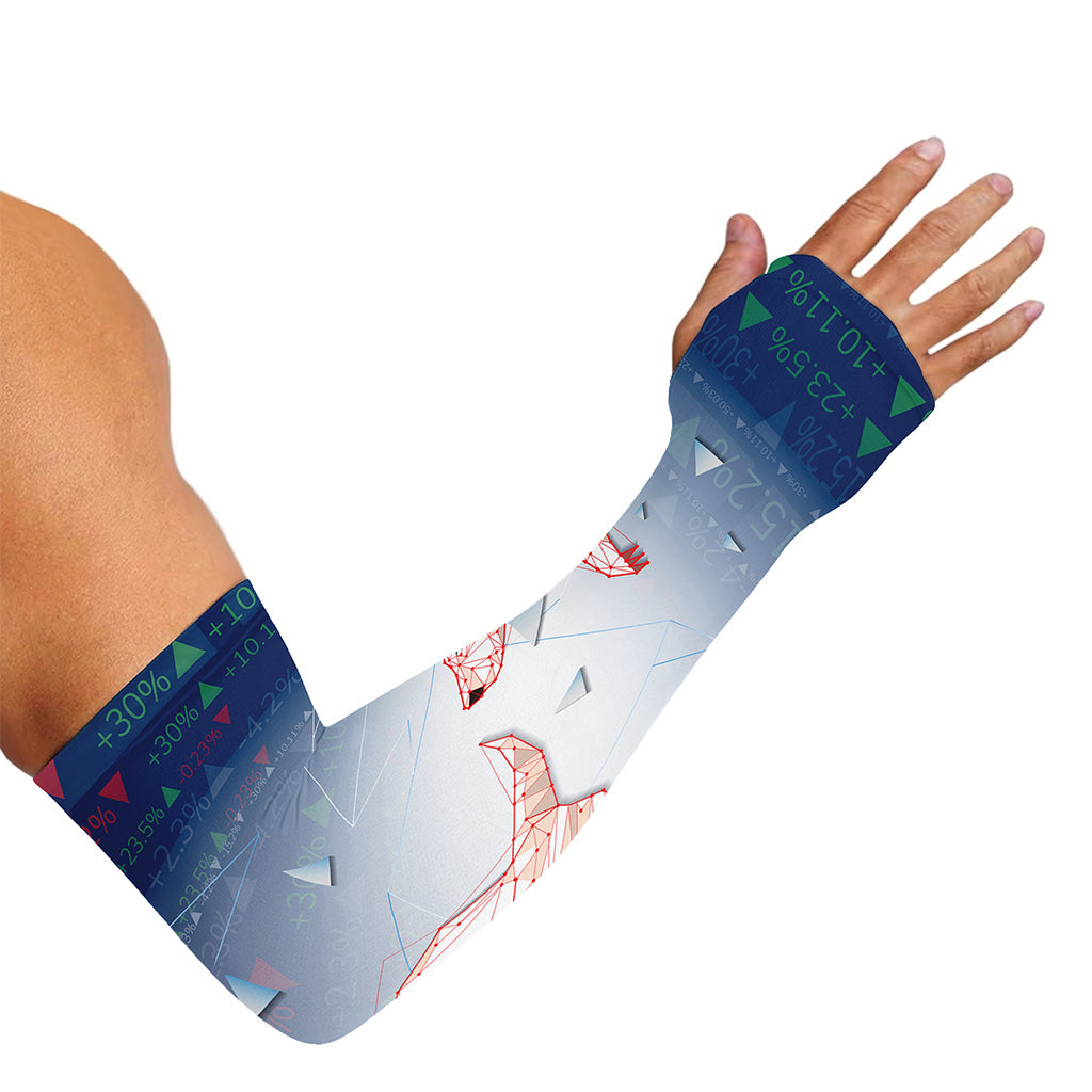 Bull And Bear Stock Market Print Sun Protection Arm Sleeves
