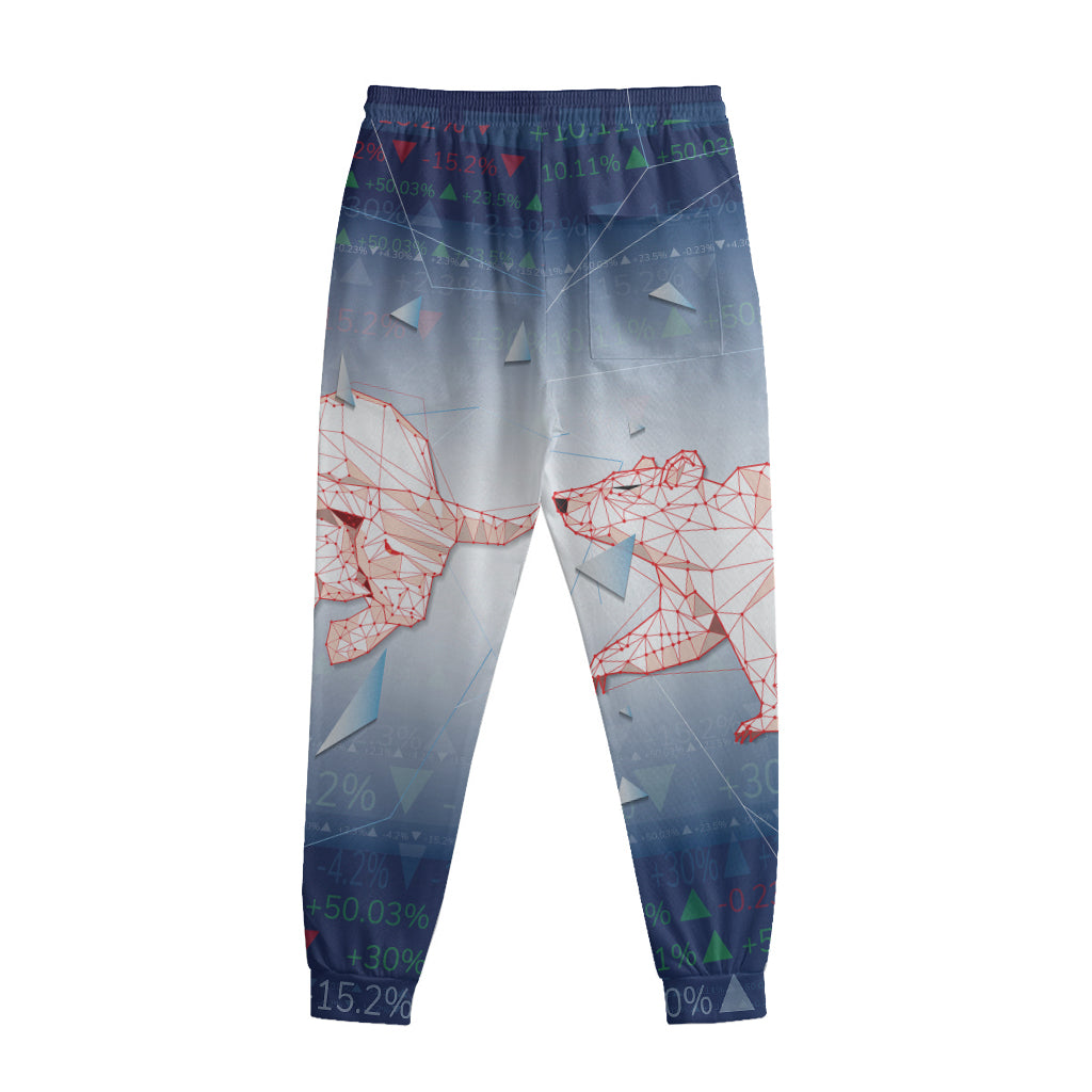 Bull And Bear Stock Market Print Sweatpants