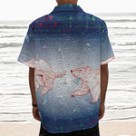 Bull And Bear Stock Market Print Textured Short Sleeve Shirt