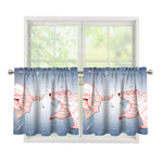 Bull And Bear Stock Market Print Tier Curtains