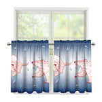 Bull And Bear Stock Market Print Tier Curtains