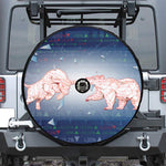 Bull And Bear Stock Market Print Tire Cover With Camera Hole