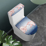 Bull And Bear Stock Market Print Toilet Lid And Tank Cover Set