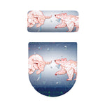 Bull And Bear Stock Market Print Toilet Lid And Tank Cover Set