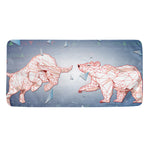 Bull And Bear Stock Market Print Towel
