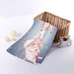 Bull And Bear Stock Market Print Towel