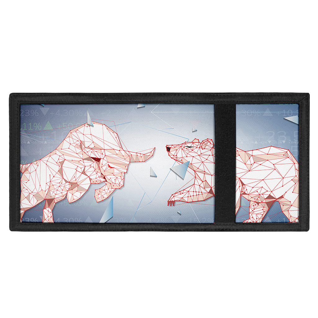 Bull And Bear Stock Market Print Trifold Wallet