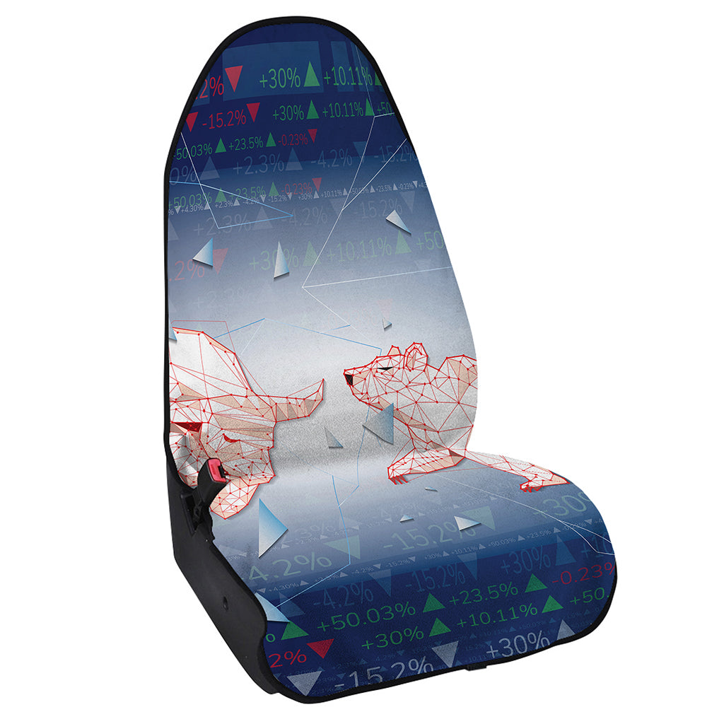 Bull And Bear Stock Market Print Waterproof Car Seat Cover