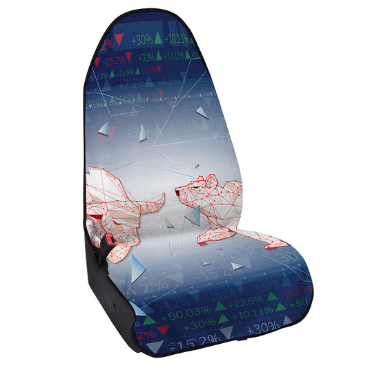 Bull And Bear Stock Market Print Waterproof Car Seat Cover